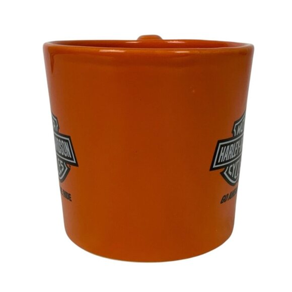 Harley-Davidson Orange Slanted Coffee Mug Enjoy the Ride Ceramic 2007 - Picture 4 of 6